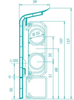 Heizrohrverkleidung SLL -  124 mm weiß