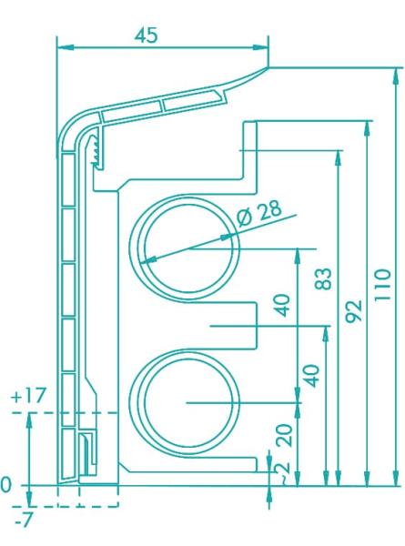 Heizrohrverkleidung SLF28 -  110 mm eiche hell