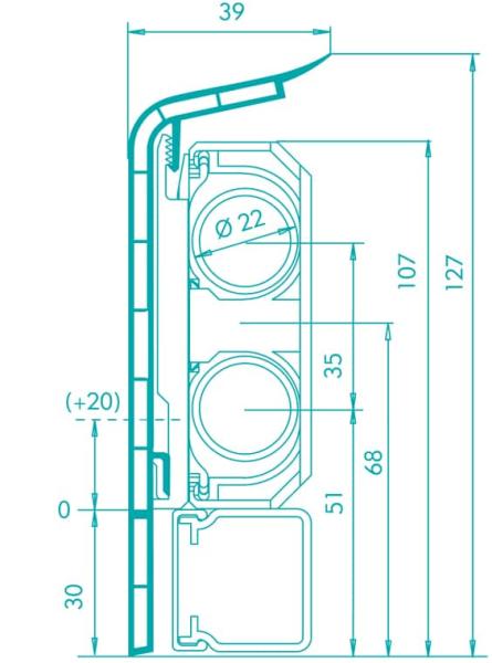 Heizrohrverkleidung SLL -  124 mm weiß